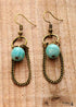 Boho Earrings, Dangle Earrings, Chain Blue Amazonite